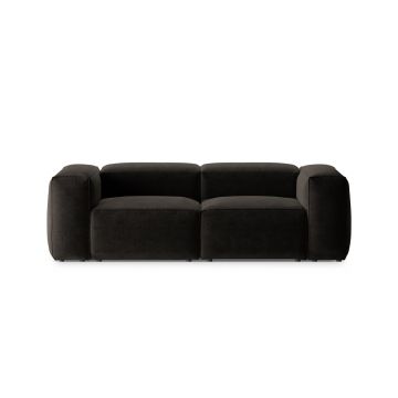 Canapea 2 locuri, Bergamo, Cosmopolitan Design, 224x108x70 cm, tesatura structurata, negru