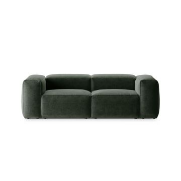 Canapea 2 locuri, Bergamo, Cosmopolitan Design, 224x108x70 cm, tesatura structurata, verde muschi