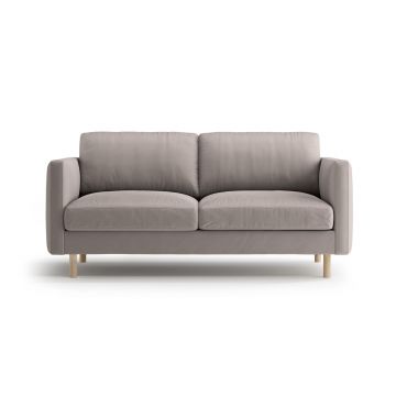 Canapea 2 locuri, Eden, Micadoni, 146x92x90 cm, catifea, gri beton