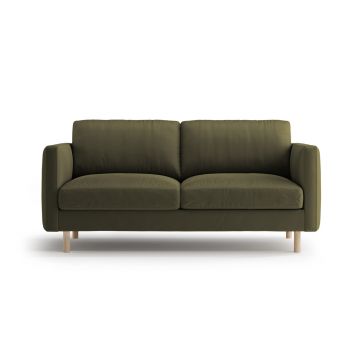 Canapea 2 locuri, Eden, Micadoni, 146x92x90 cm, catifea, verde muschi melanj