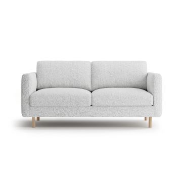 Canapea 2 locuri, Eden, Micadoni, 146x92x90 cm, tesatura structurata, gri deschis melanj
