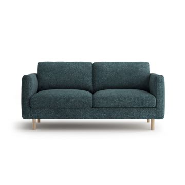Canapea 2 locuri, Eden, Micadoni, 146x92x90 cm, tesatura structurata, verde albastrui melanj