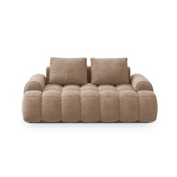 Canapea 2 locuri, Linz, Cosmopolitan Design, 175x100x84 cm, catifea, bej inchis