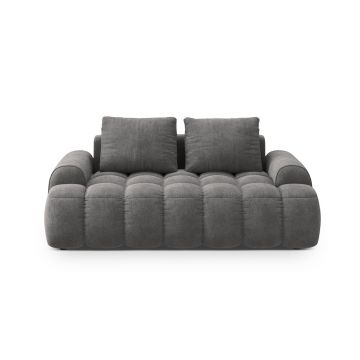 Canapea 2 locuri, Linz, Cosmopolitan Design, 175x100x84 cm, catifea, gri