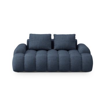 Canapea 2 locuri, Linz, Cosmopolitan Design, 175x100x84 cm, tesatura structurata, albastru inchis