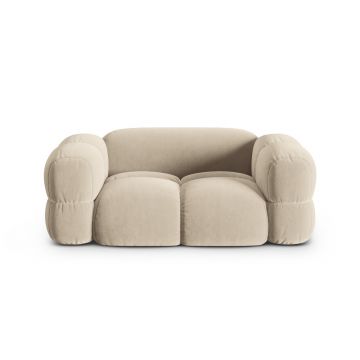 Canapea 2 locuri, Loretto, Cosmopolitan Design, 180x100x68 cm, catifea, bej deschis