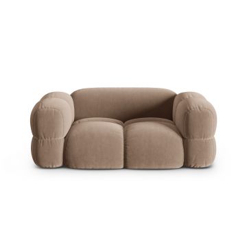 Canapea 2 locuri, Loretto, Cosmopolitan Design, 180x100x68 cm, catifea, bej inchis