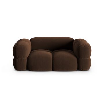 Canapea 2 locuri, Loretto, Cosmopolitan Design, 180x100x68 cm, catifea, ciocolata