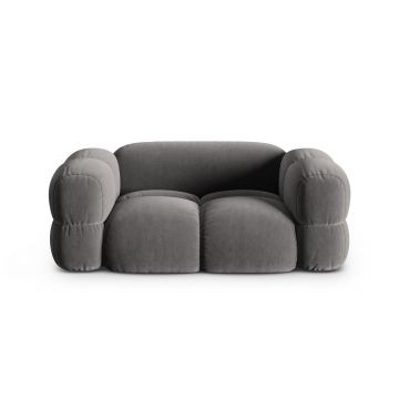 Canapea 2 locuri, Loretto, Cosmopolitan Design, 180x100x68 cm, catifea, gri
