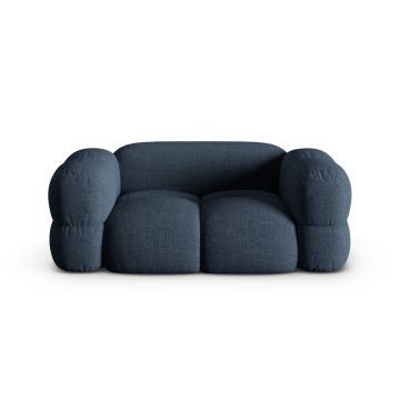 Canapea 2 locuri, Loretto, Cosmopolitan Design, 180x100x68 cm, tesatura structurata, albastru inchis