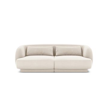 Canapea 2 locuri, Tulum, Cosmopolitan Design, 180x90x70 cm, catifea, bej deschis