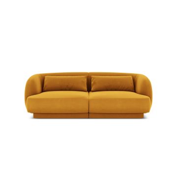 Canapea 2 locuri, Tulum, Cosmopolitan Design, 180x90x70 cm, catifea, galben