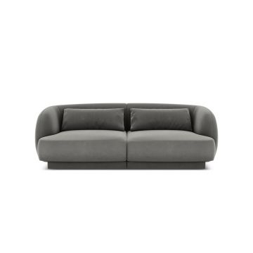 Canapea 2 locuri, Tulum, Cosmopolitan Design, 180x90x70 cm, catifea, gri deschis