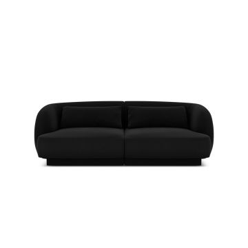 Canapea 2 locuri, Tulum, Cosmopolitan Design, 180x90x70 cm, catifea, negru