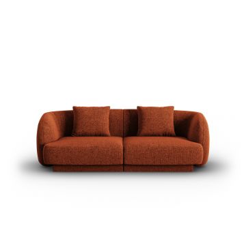 Canapea 2 locuri, Tulum, Cosmopolitan Design, 180x90x70 cm, tesatura chenille, teracota