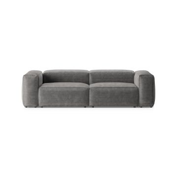 Canapea 3 locuri, Bergamo, Cosmopolitan Design, 264x108x70 cm, catifea chenille raiata, gri deschis