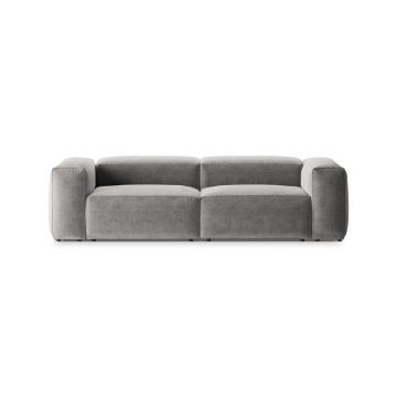 Canapea 3 locuri, Bergamo, Cosmopolitan Design, 264x108x70 cm, tesatura structurata, gri deschis