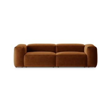 Canapea 3 locuri, Bergamo, Cosmopolitan Design, 264x108x70 cm, tesatura structurata, gri maro