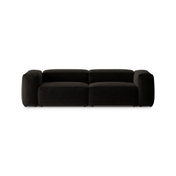 Canapea 3 locuri, Bergamo, Cosmopolitan Design, 264x108x70 cm, tesatura structurata, negru