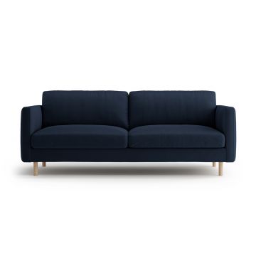 Canapea 3 locuri, Eden, Micadoni, 173x92x90 cm, catifea, albastru inchis