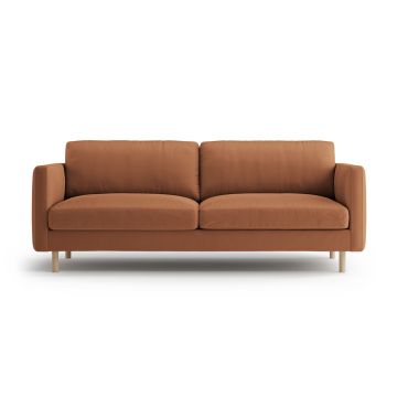 Canapea 3 locuri, Eden, Micadoni, 173x92x90 cm, catifea, miere