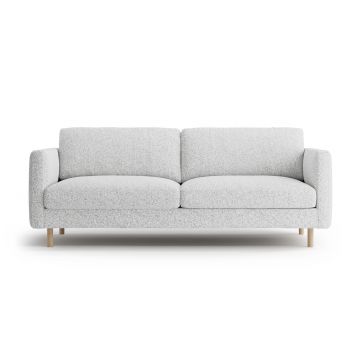 Canapea 3 locuri, Eden, Micadoni, 173x92x90 cm, tesatura structurata, gri deschis melanj