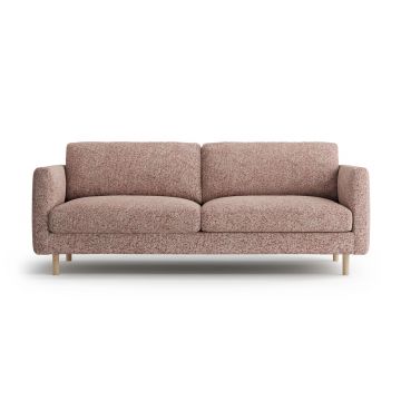 Canapea 3 locuri, Eden, Micadoni, 173x92x90 cm, tesatura structurata, roz melanj