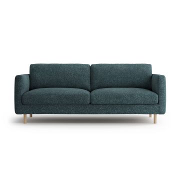 Canapea 3 locuri, Eden, Micadoni, 173x92x90 cm, tesatura structurata, verde albastrui melanj