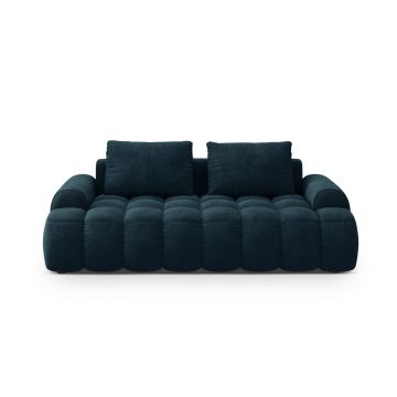 Canapea 3 locuri, Linz, Cosmopolitan Design, 200x100x84 cm, catifea, albastru petrol inchis