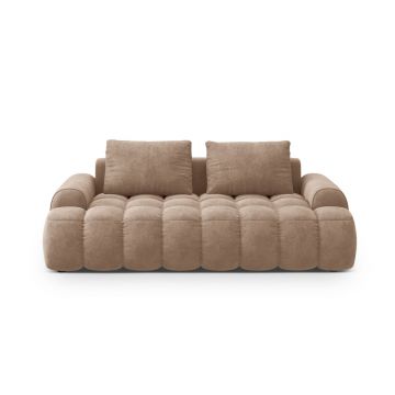 Canapea 3 locuri, Linz, Cosmopolitan Design, 200x100x84 cm, catifea, bej inchis