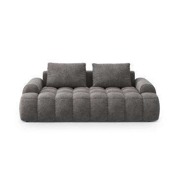 Canapea 3 locuri, Linz, Cosmopolitan Design, 200x100x84 cm, catifea, gri