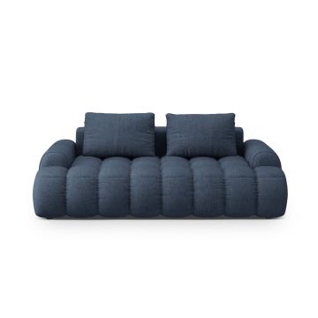 Canapea 3 locuri, Linz, Cosmopolitan Design, 200x100x84 cm, tesatura structurata, albastru inchis