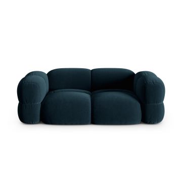 Canapea 3 locuri, Loretto, Cosmopolitan Design, 210x100x68 cm, catifea, albastru petrol inchis