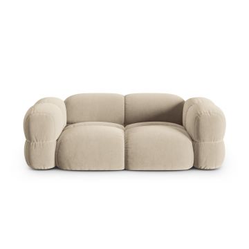 Canapea 3 locuri, Loretto, Cosmopolitan Design, 210x100x68 cm, catifea, bej deschis