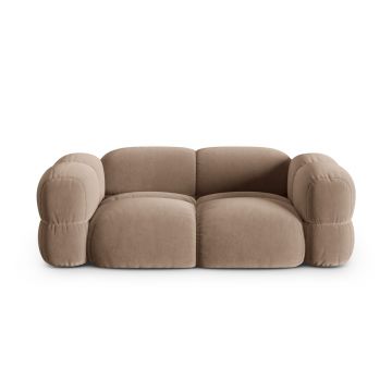 Canapea 3 locuri, Loretto, Cosmopolitan Design, 210x100x68 cm, catifea, bej inchis