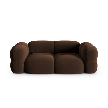 Canapea 3 locuri, Loretto, Cosmopolitan Design, 210x100x68 cm, catifea, ciocolata