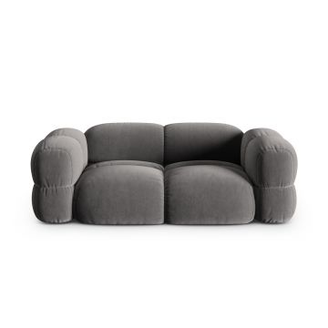Canapea 3 locuri, Loretto, Cosmopolitan Design, 210x100x68 cm, catifea, gri