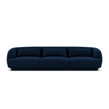 Canapea 3 locuri, Tulum, Cosmopolitan Design, 255x90x70 cm, catifea, albastru regal