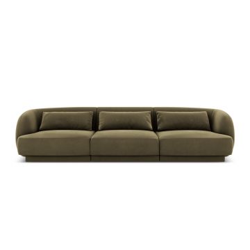 Canapea 3 locuri, Tulum, Cosmopolitan Design, 255x90x70 cm, catifea, verde