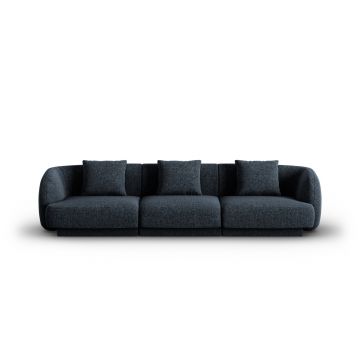 Canapea 3 locuri, Tulum, Cosmopolitan Design, 255x90x70 cm, tesatura chenille, albastru regal