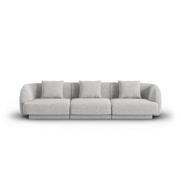 Canapea 3 locuri, Tulum, Cosmopolitan Design, 255x90x70 cm, tesatura chenille, gri deschis