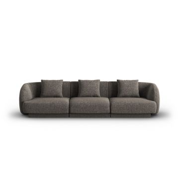 Canapea 3 locuri, Tulum, Cosmopolitan Design, 255x90x70 cm, tesatura chenille, gri
