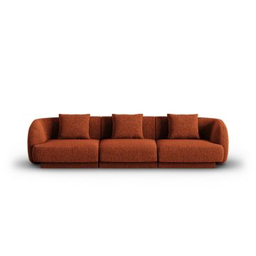 Canapea 3 locuri, Tulum, Cosmopolitan Design, 255x90x70 cm, tesatura chenille, teracota