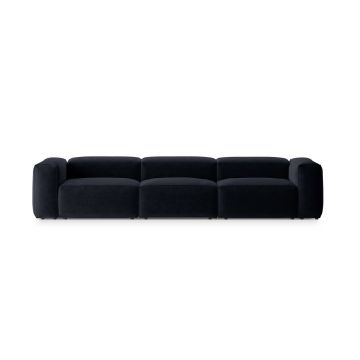 Canapea 4 locuri, Bergamo, Cosmopolitan Design, 364x108x70 cm, tesatura structurata, albastru navy