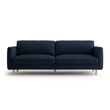 Canapea 4 locuri, Eden, Micadoni, 209x92x90 cm, catifea, albastru inchis