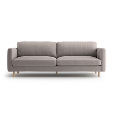 Canapea 4 locuri, Eden, Micadoni, 209x92x90 cm, catifea, gri beton