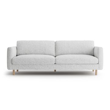 Canapea 4 locuri, Eden, Micadoni, 209x92x90 cm, tesatura structurata, gri deschis melanj