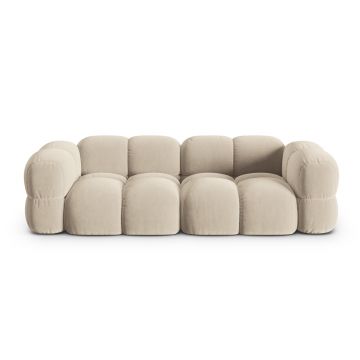Canapea 4 locuri, Loretto, Cosmopolitan Design, 250x100x68 cm, catifea, bej deschis