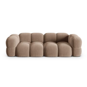 Canapea 4 locuri, Loretto, Cosmopolitan Design, 250x100x68 cm, catifea, bej inchis