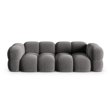 Canapea 4 locuri, Loretto, Cosmopolitan Design, 250x100x68 cm, catifea, gri